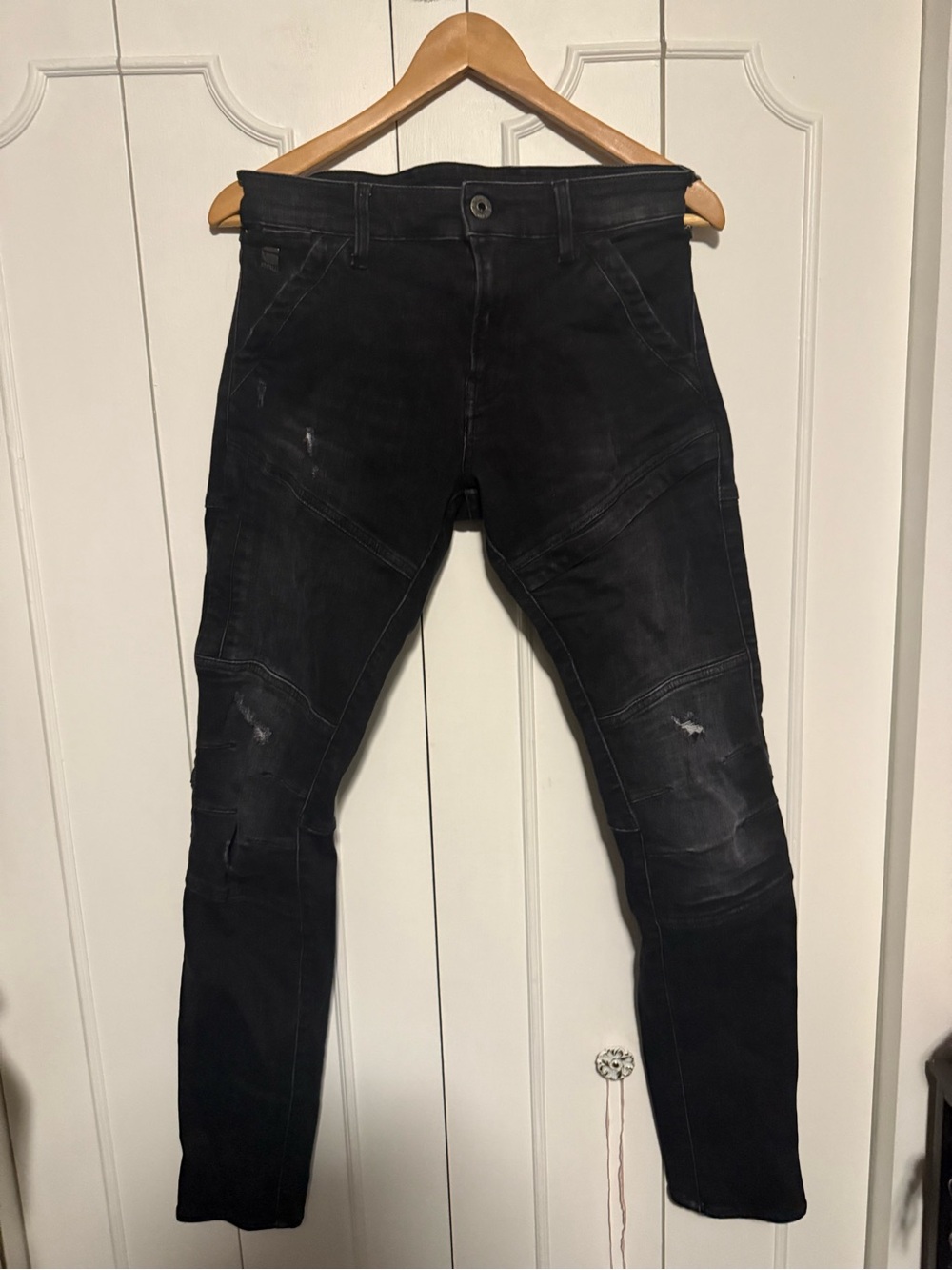 G-Star Black Skinny Distressed Jeans